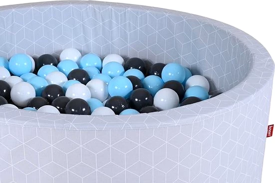 Knorrtoys® Bällebad Soft, Cube Grey, mit 300 Bälle creme/Grey/lightBlue; Made in Europe