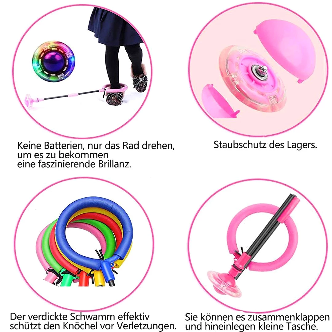 SOTOR Schleuderball Kinder Blinkender Springring,Sport Sprungball,Faltbarer Flash Jumping