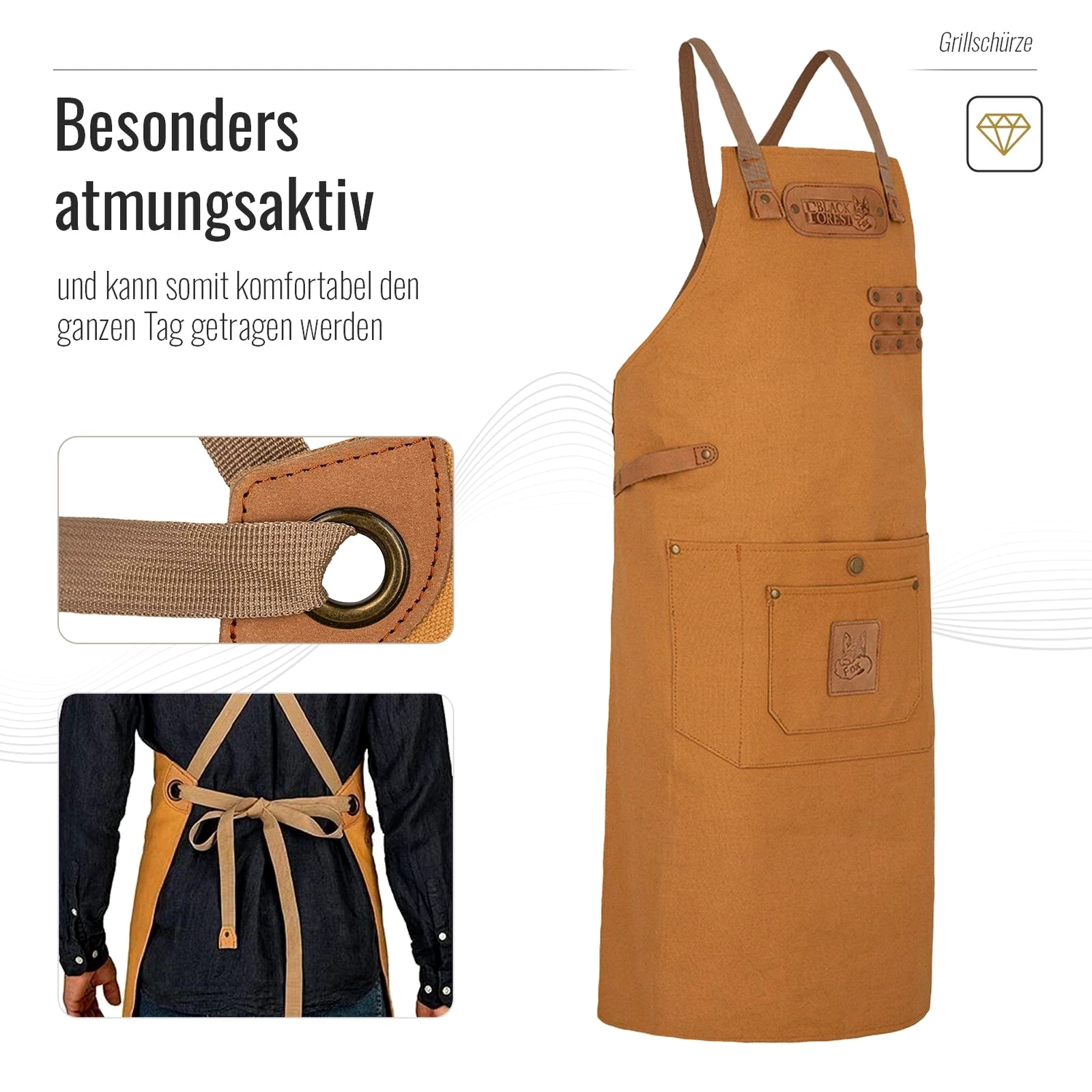 BLACK FOREST FOX Grillschürze Black Forest Fox Canvas Arbeitsschürze