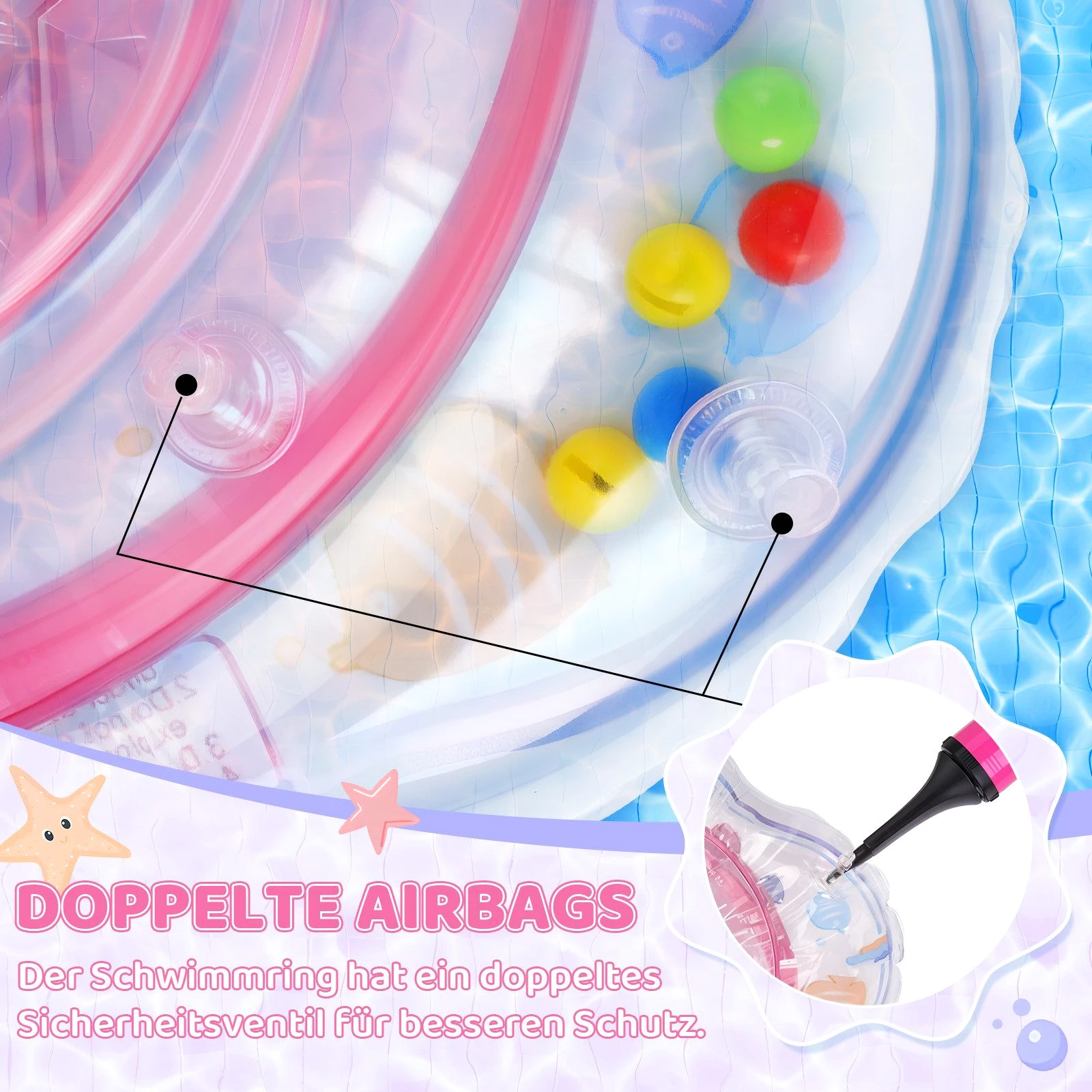Homewit Schwimmsitz Baby Schwimmring Aufblasbarer Schwimmhilfe