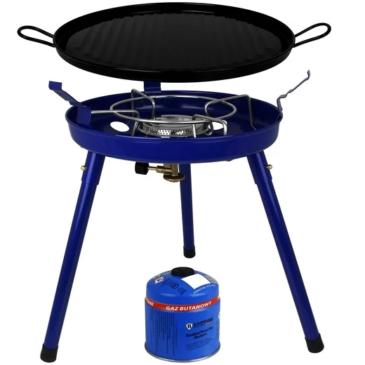 Bahama Warenvertriebs GmbH Camping-Gasgrill 3in1 inkl. 1 Gaskartusche mit Schraubventil 500g
