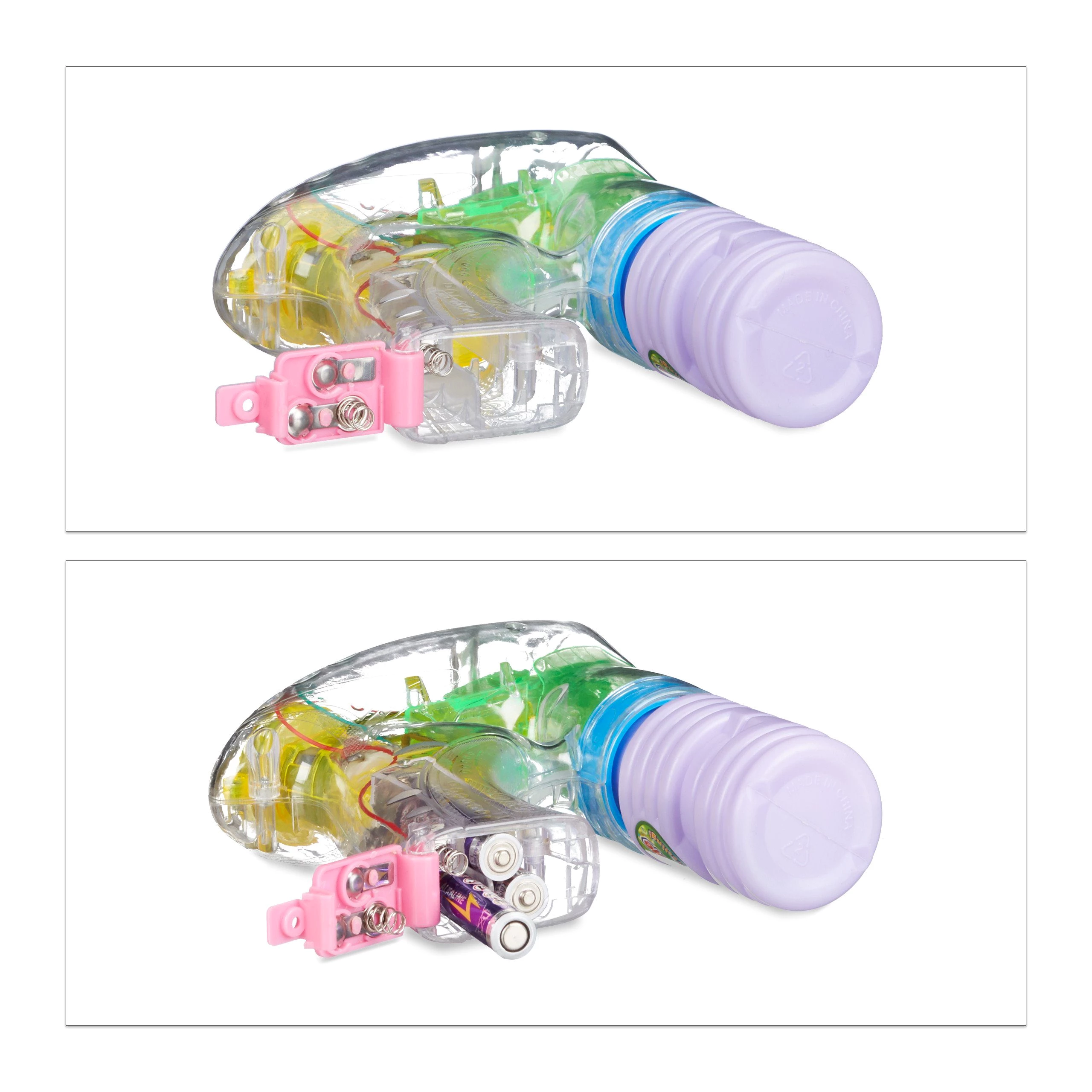 relaxdays Seifenblasenpistole 10 x LED Seifenblasenpistole