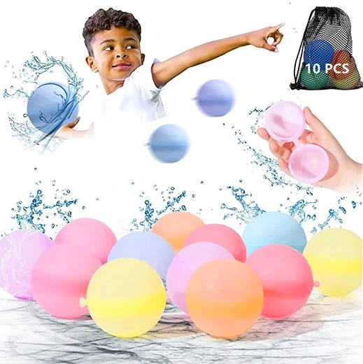 XDeer Wasserball Wiederverwendbare Wasserbomben,Reusable Water Balloon, mit Netzbeutel
