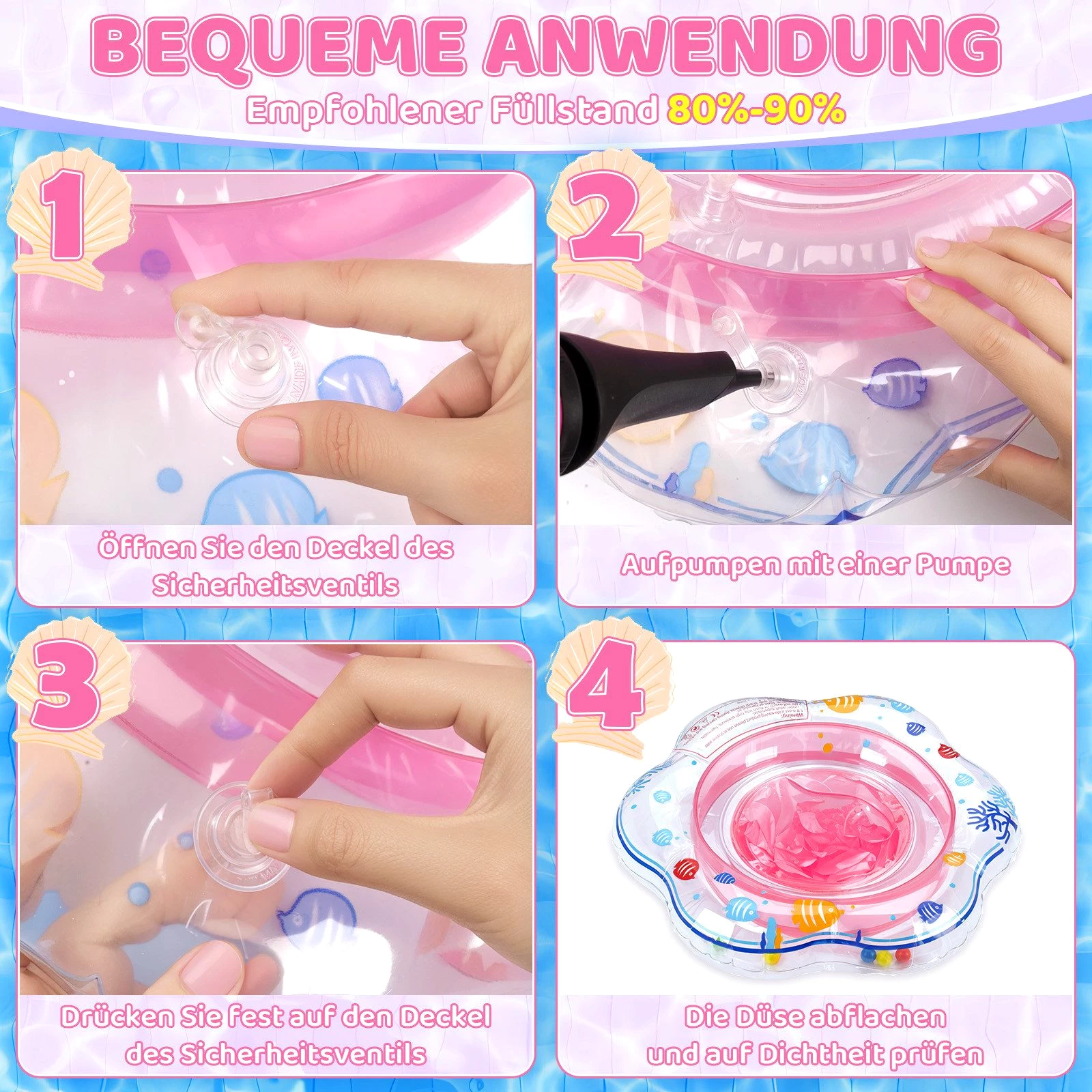 Homewit Schwimmsitz Baby Schwimmring Aufblasbarer Schwimmhilfe
