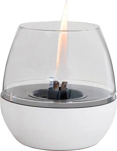 TENDERFLAME Tischfeuer Tulpe, 3-fach Docht, Porzellansockel und Glasring