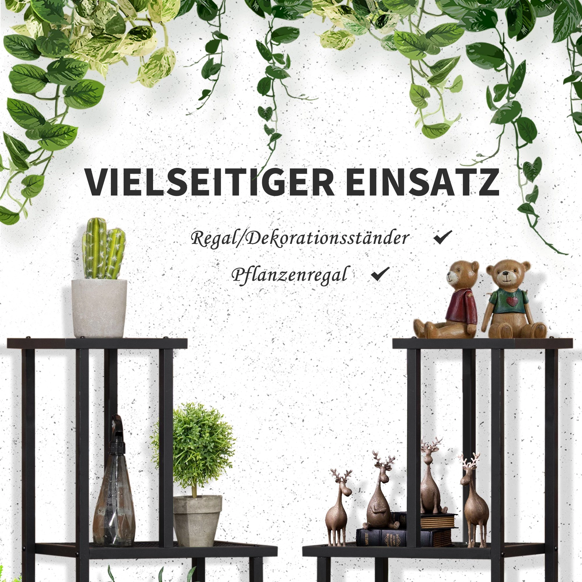 Outsunny Pflanzentreppe mit 4 Regalen, wetterbeständig, Blumentreppe , Rechteck