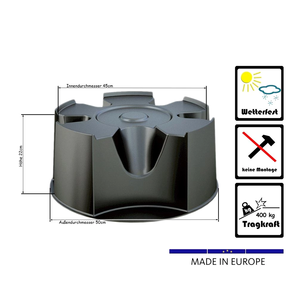 BigDean Wasserreservoir Universal Regenfass Standfuss für Regentonnen 210l 270l 300l 310l 360