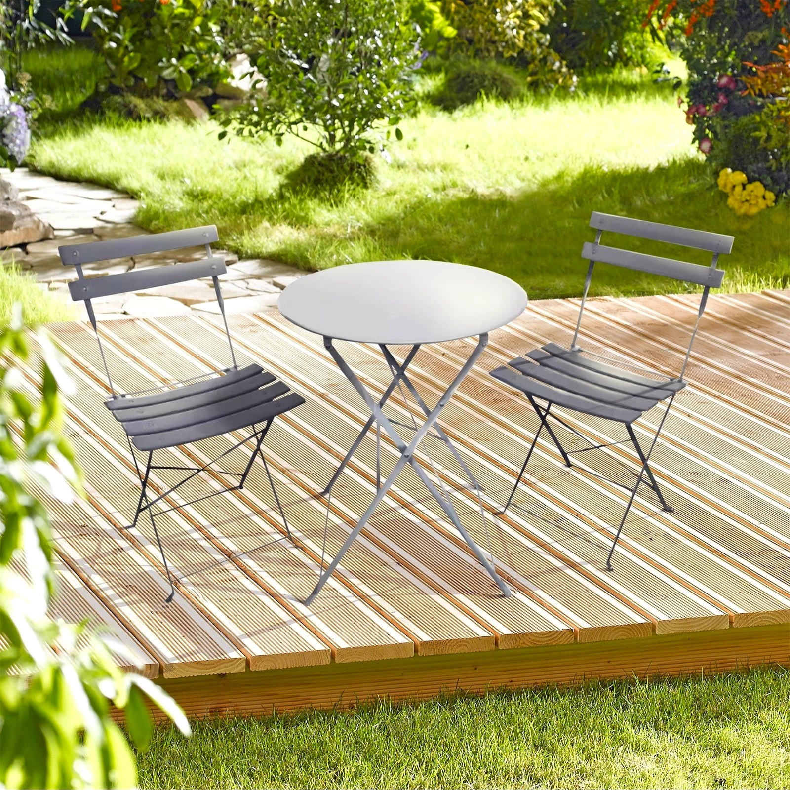HTI-Living Balkonset Balkonmöbel Cavo, , Klapptisch Klappstühle 2 Personen Bistroset