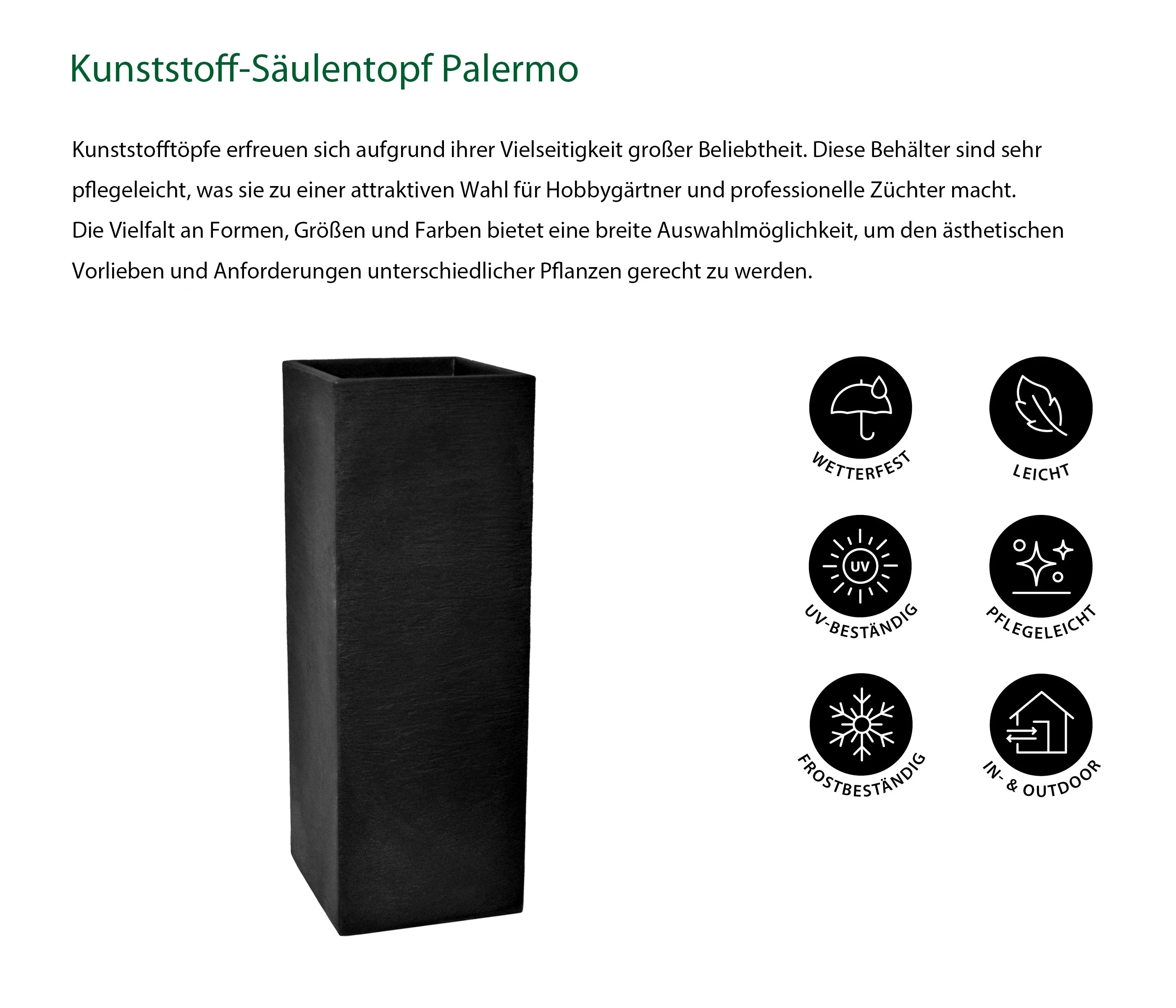 Dehner Blumentopf Pflanzsäule Palermo, eckig, versch. Größen