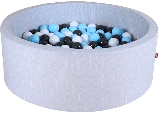 Knorrtoys® Bällebad Soft, Cube Grey, mit 300 Bälle creme/Grey/lightBlue; Made in Europe