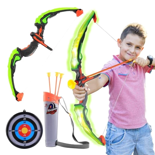 Oramics Kinderbogenset LED Bogenschießen Set Pfeil und Bogen für Kinder und Jugendliche