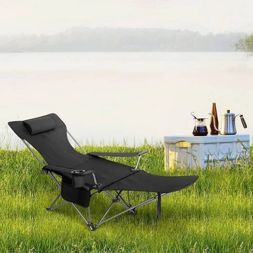 Woltu Campingstuhl (1 St), klappbar für Outdoor mit Armlehnen Getränkehalter