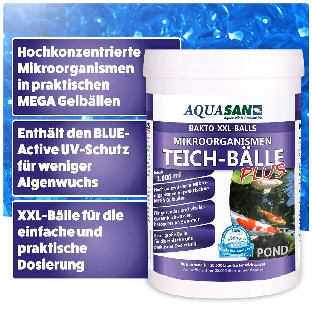 AQUASAN Teichfilter AQUASAN Gartenteich Mikroorganismen XXL Bakto-Balls PLUS