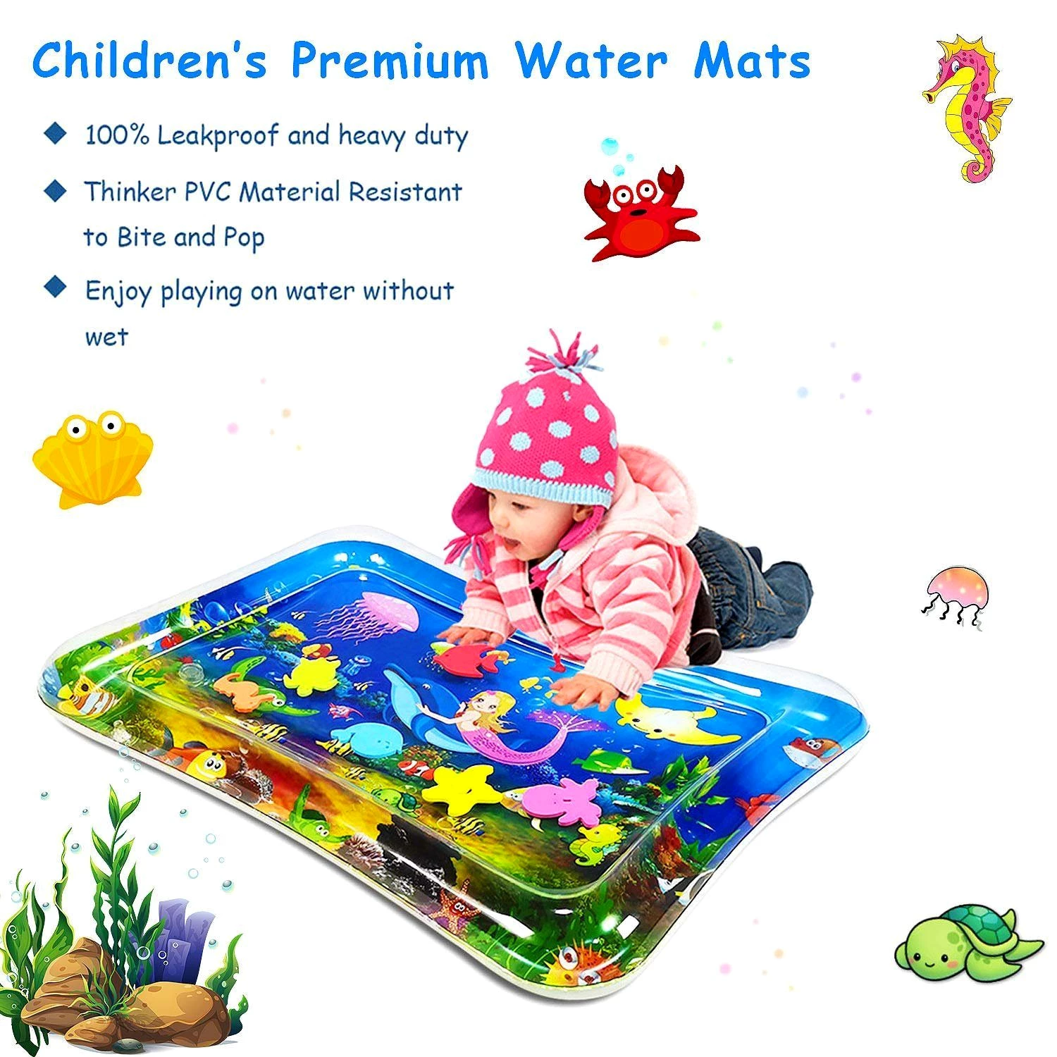 SOTOR Planschbecken Aufblasbare Baby-Wassermatte Spielplatz-Wassermatte