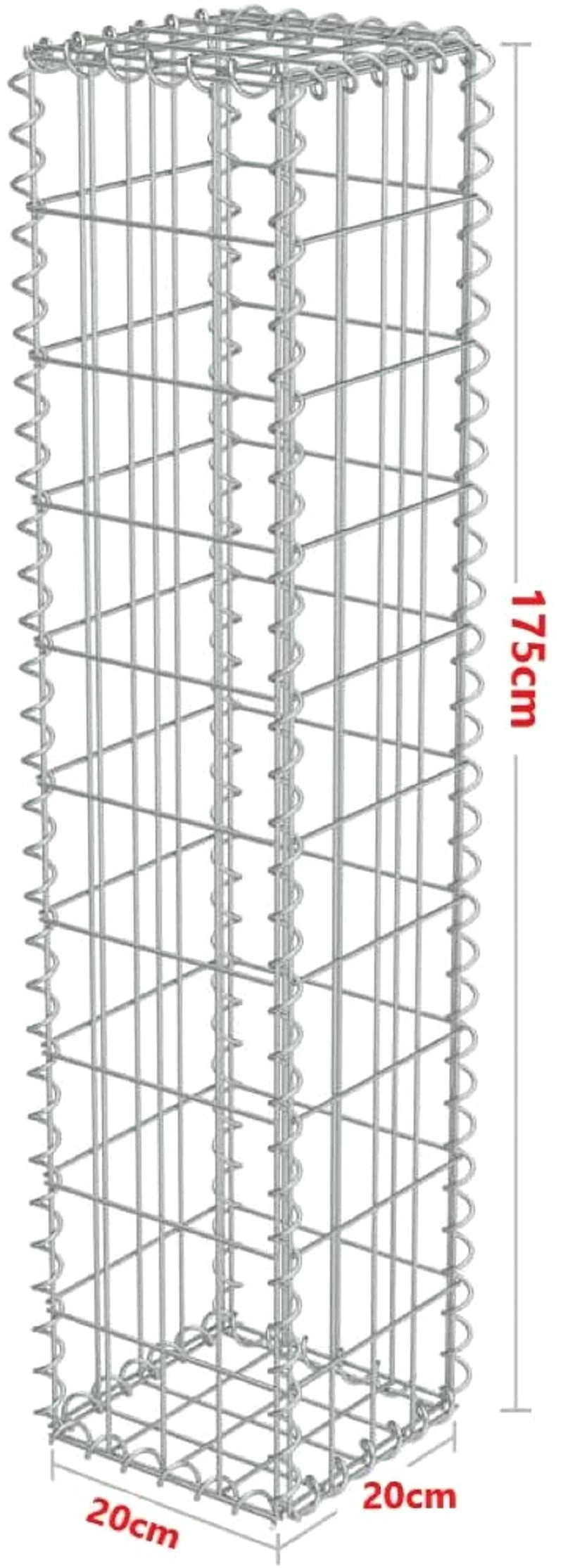 Defactoshop Gabionenzaun Defacto Gabionen-Steinsäule Eckig Dekorative Gabionen Säule für den